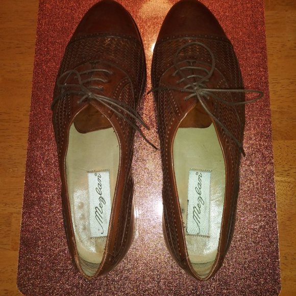 Vintage Mezlan: Men's Woven Leather Cap-Toe Oxfords, resoled. Size: 13M - Picture 2 of 11